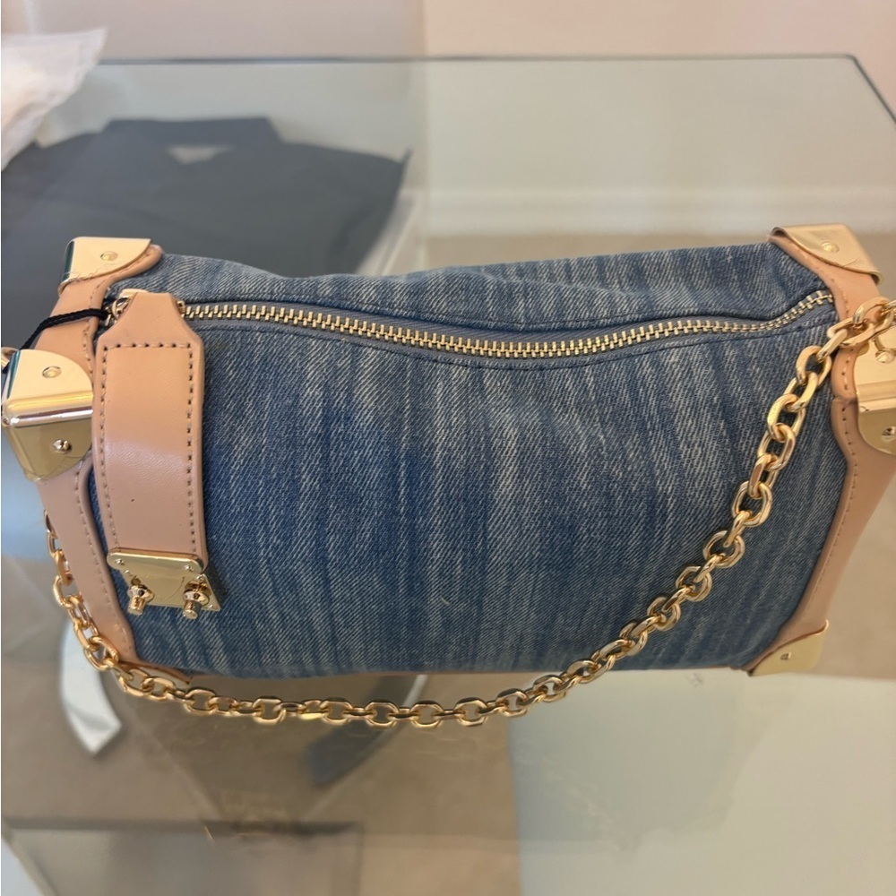 Stylish Denim and Tan  Three Different Straps Chain